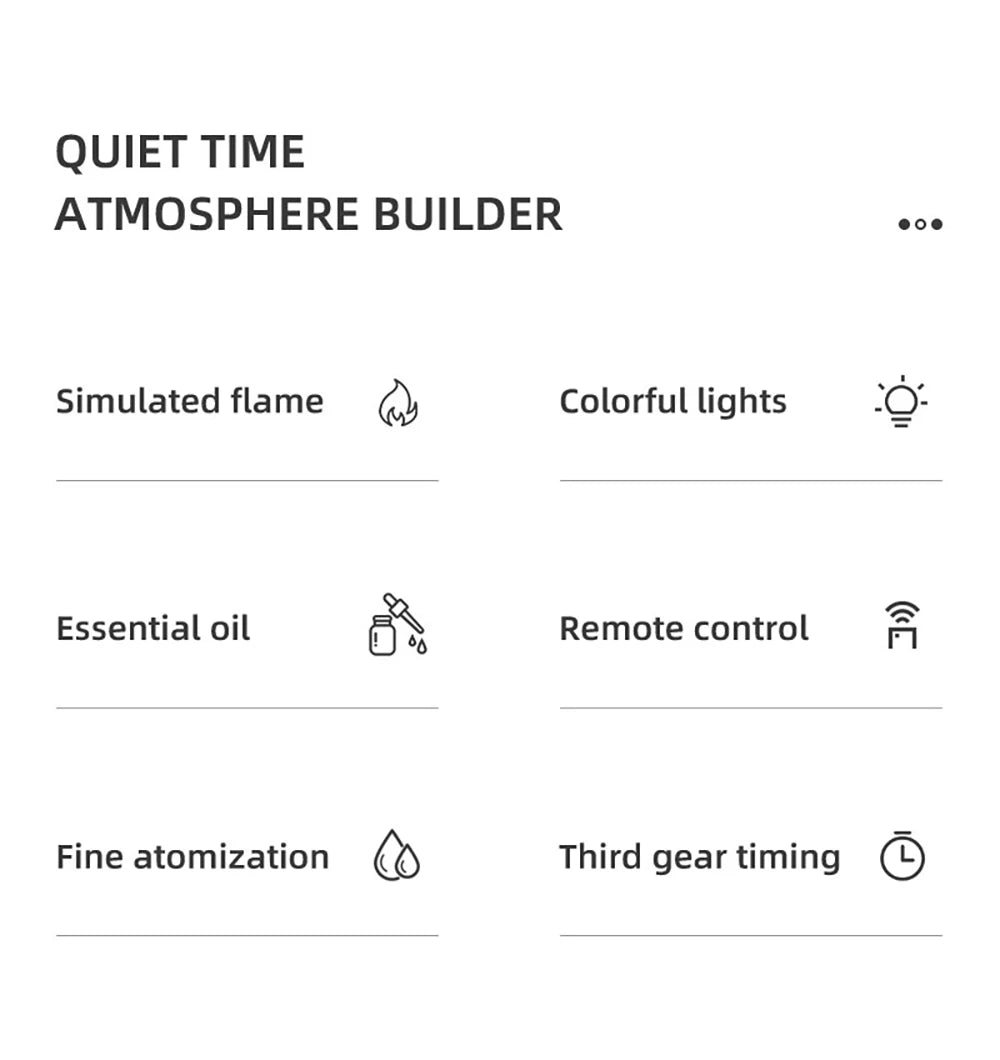 Vivere Home Aroma Air Humidifier Flame Fireplace