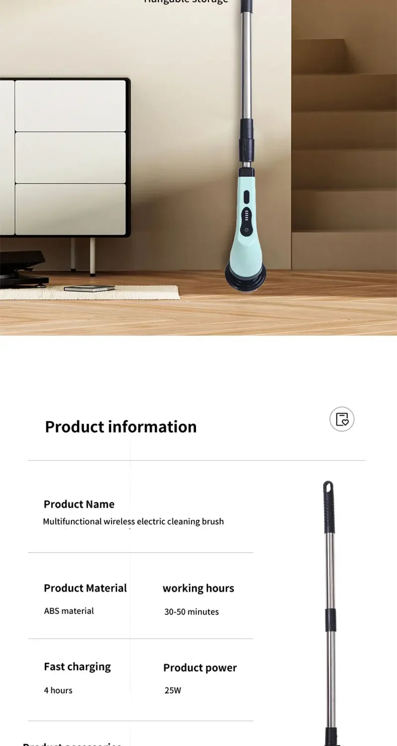 VivereHome 9-in-1 Electric Spin Cleaning Brush