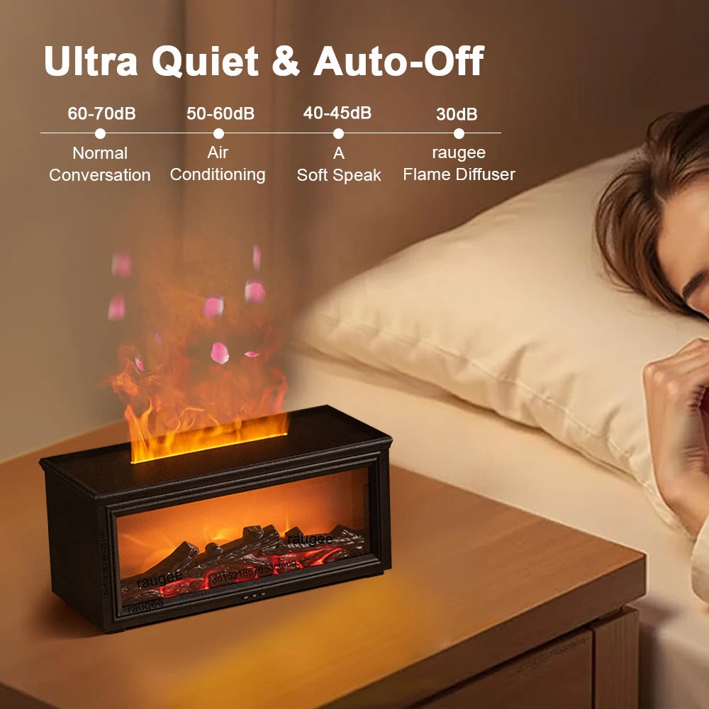 Vivere Home Aroma Air Humidifier Flame Fireplace