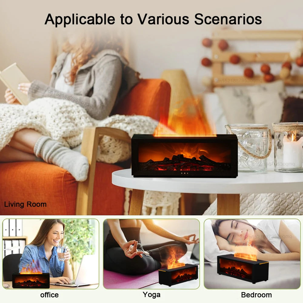 Vivere Home Aroma Air Humidifier Flame Fireplace