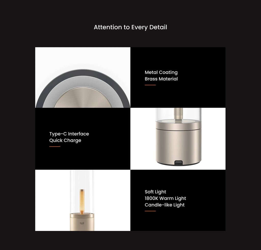 VivereHome™ Luminé Candela Ambient Table Lamp