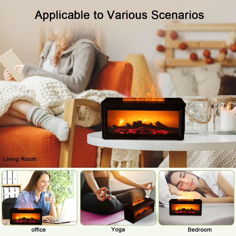 Vivere Home Aroma Air Humidifier Flame Fireplace