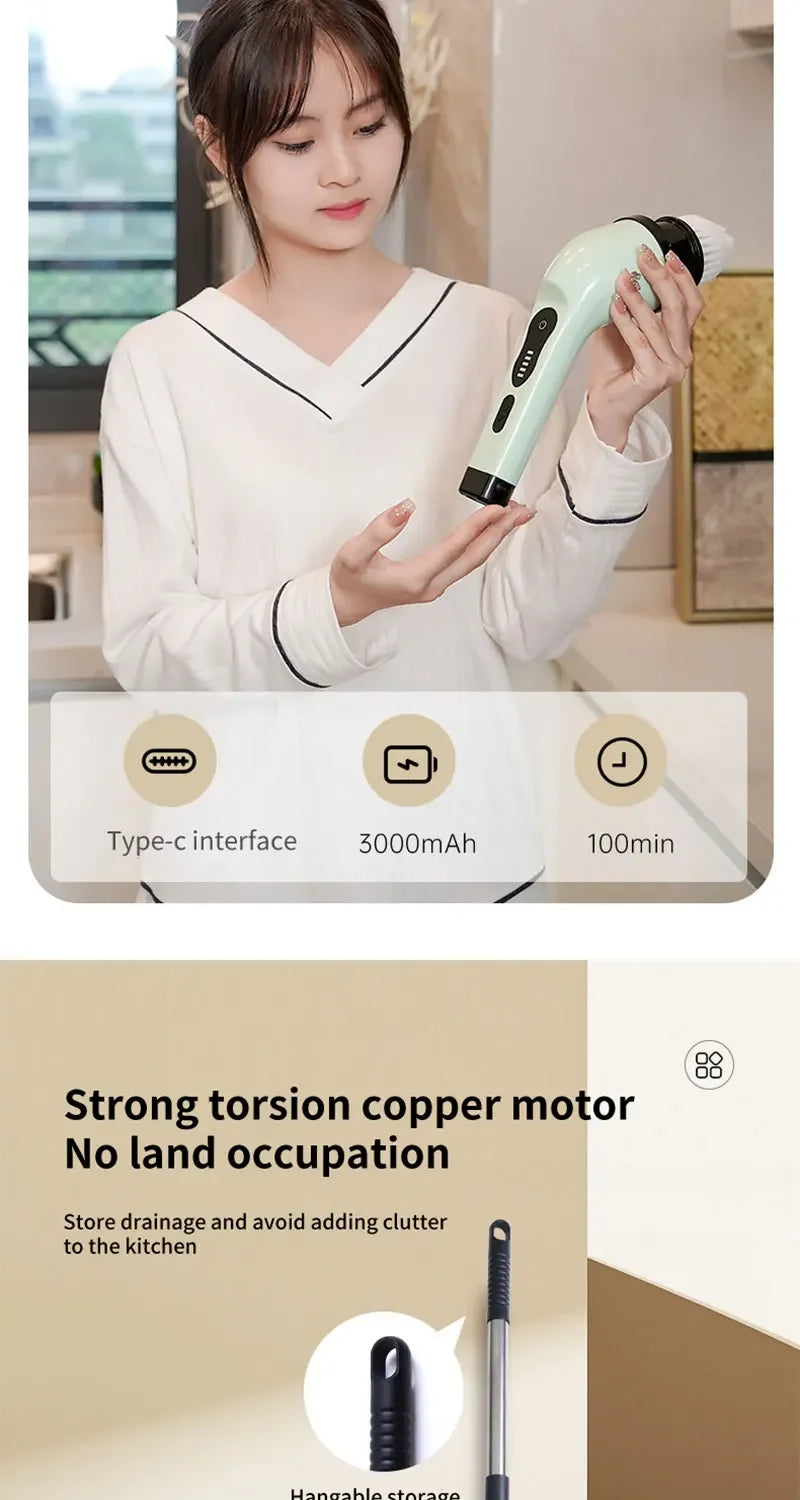 VivereHome 9-in-1 Electric Spin Cleaning Brush