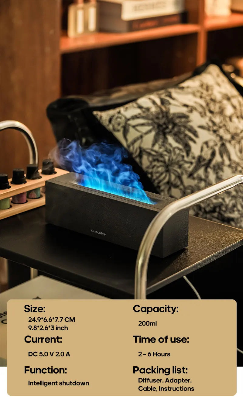VivereHome Flame Air Humidifier & Aroma Diffuser