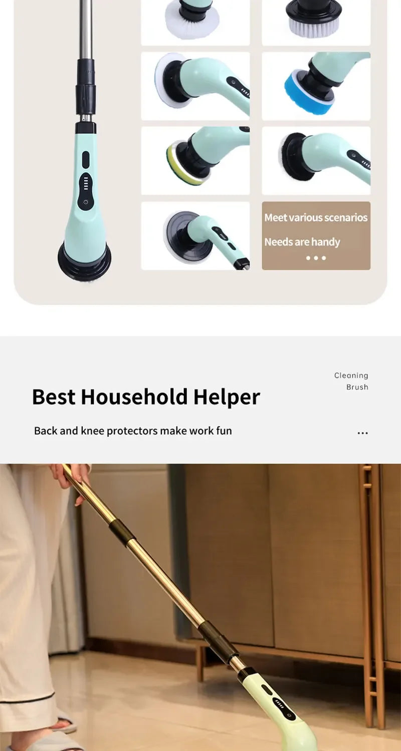 VivereHome 9-in-1 Electric Spin Cleaning Brush