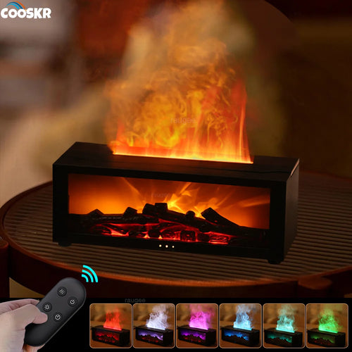 Vivere Home Aroma Air Humidifier Flame Fireplace