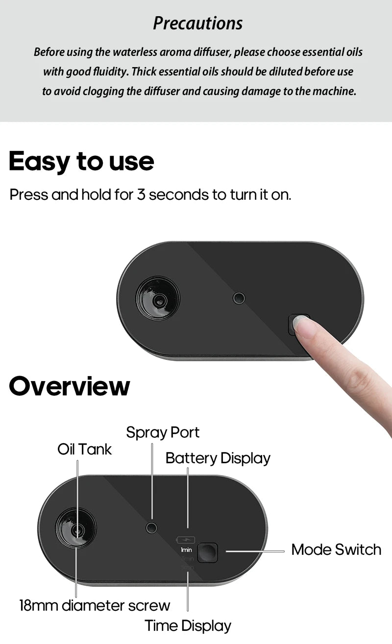 VivereHome™ PureScent Waterless Aroma Diffuser