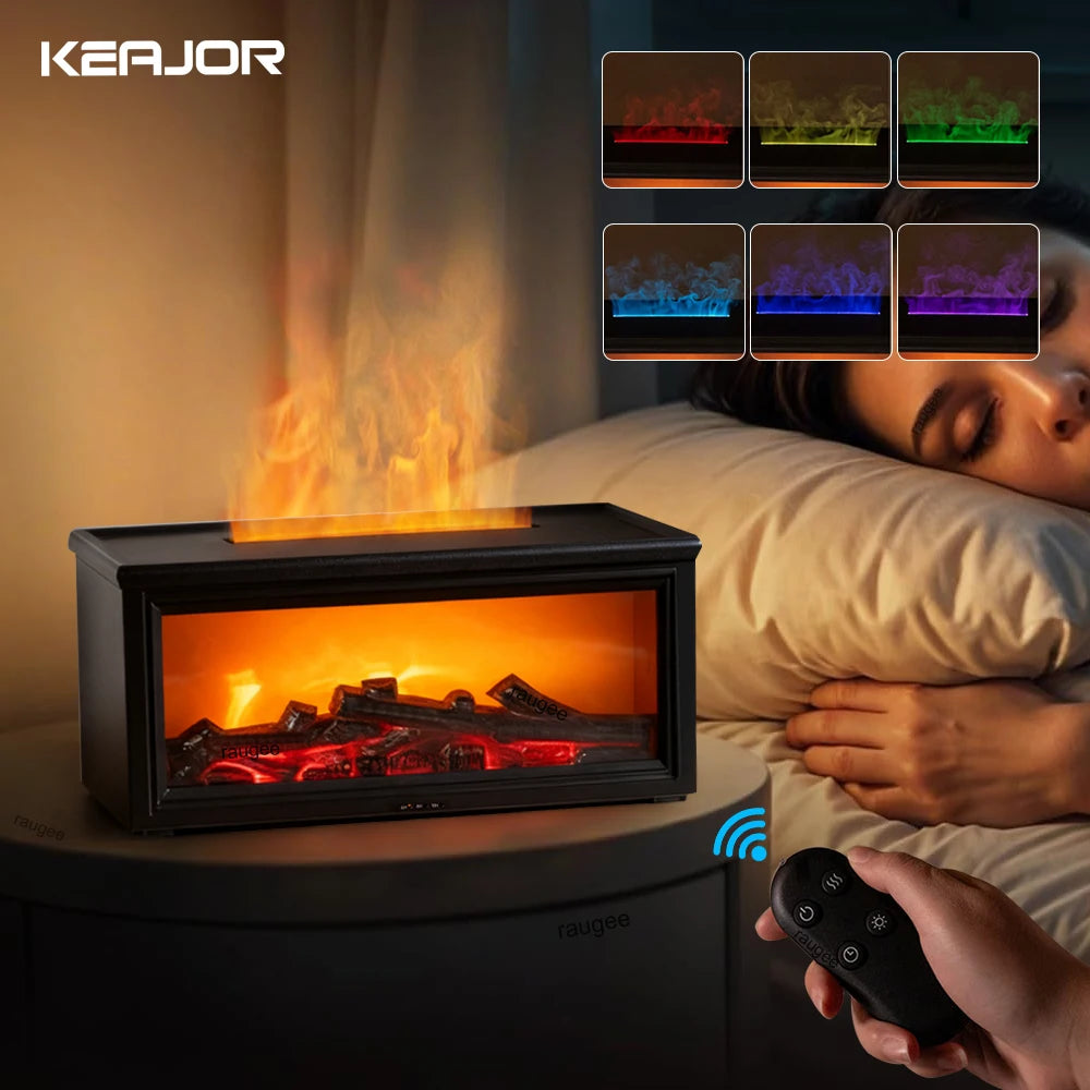 Vivere Home Aroma Air Humidifier Flame Fireplace