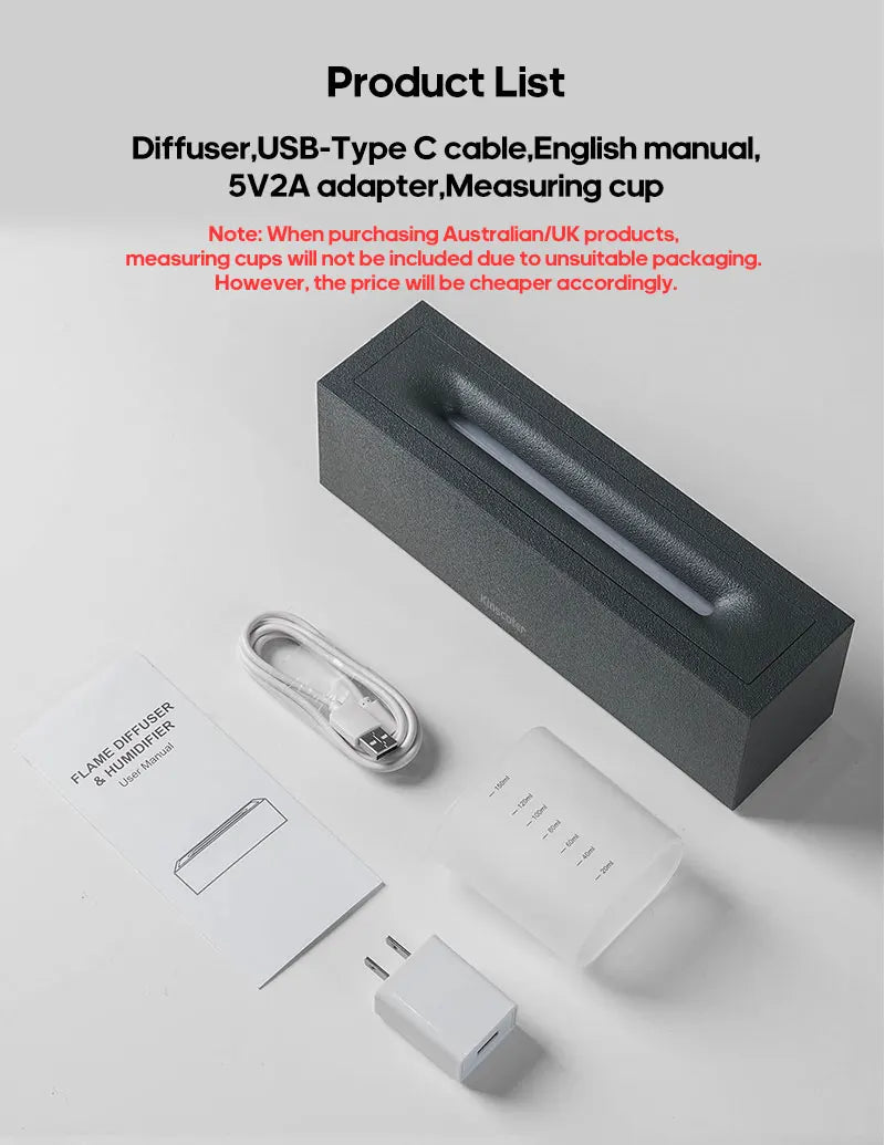 VivereHome Flame Air Humidifier & Aroma Diffuser