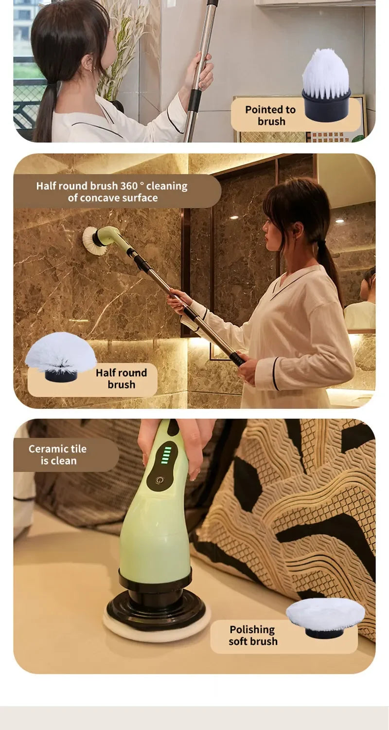 VivereHome 9-in-1 Electric Spin Cleaning Brush