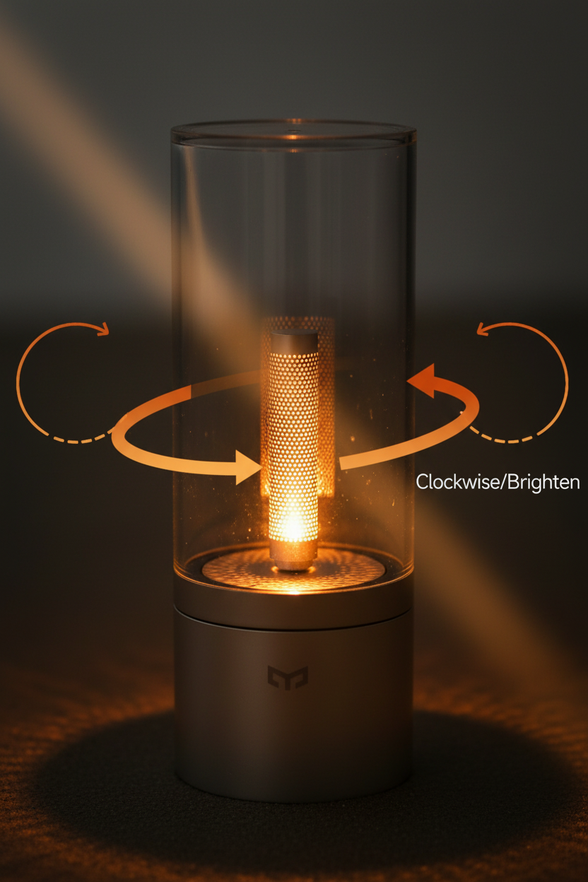 Close-up rotating dimmer
