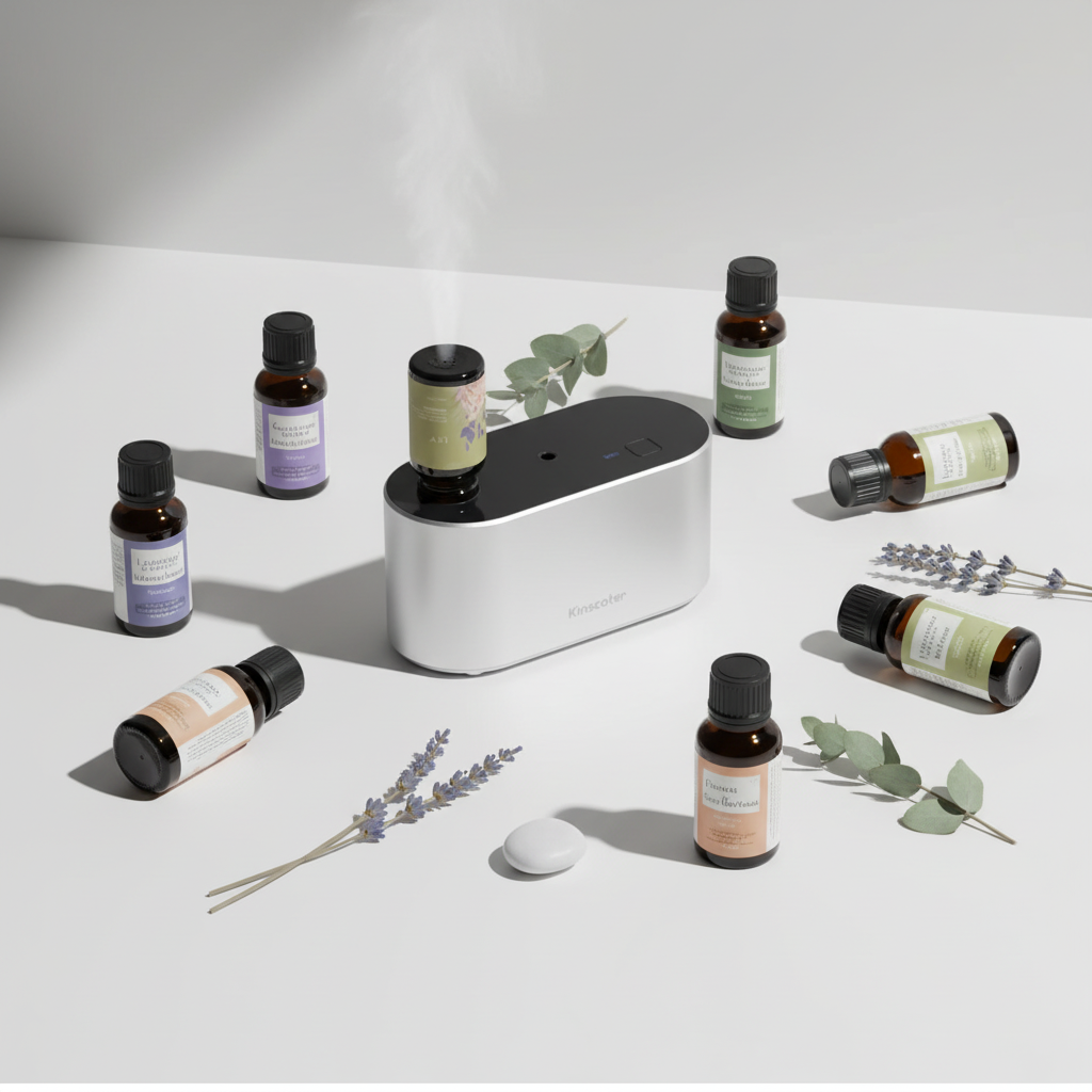 Elegant flat lay with oils